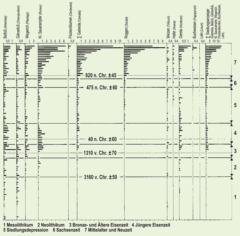 Pollendiagramm des Hochmoors Speller Dose