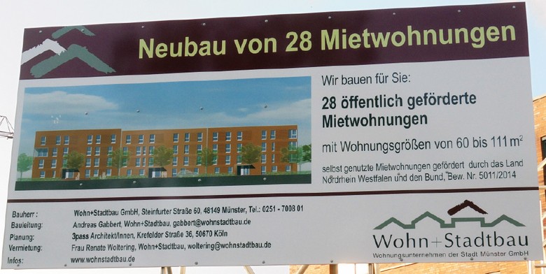 Neubauvorhaben der Wohn+Stadtbau GmbH an der Meesenstiege