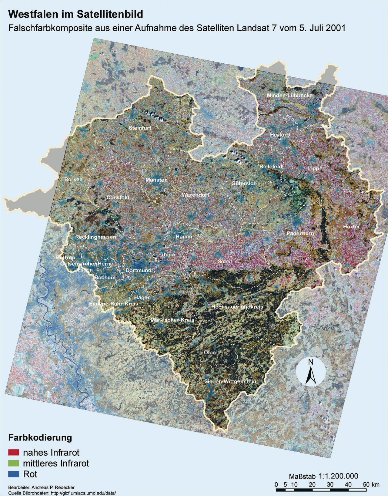 Westfalen im Satellitenbild