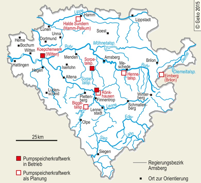 Pumpspeicheraktivitäten in Südwestfalen