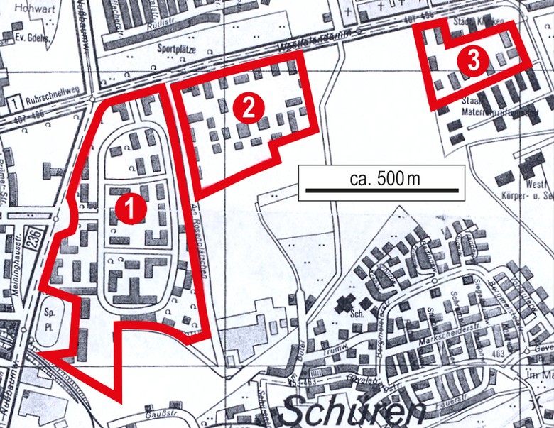 Gebiet der heutigen Stadtkrone Ost 1980