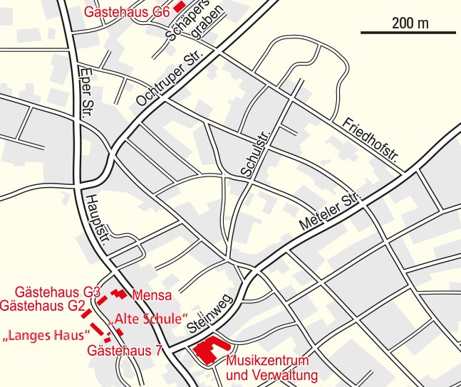 Lageplan der Akademie innerhalb der Gemeinde Nienborg