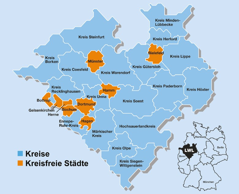 Die Mitgliedskörperschaften des Landschaftsverbandes Westfalen-Lippe