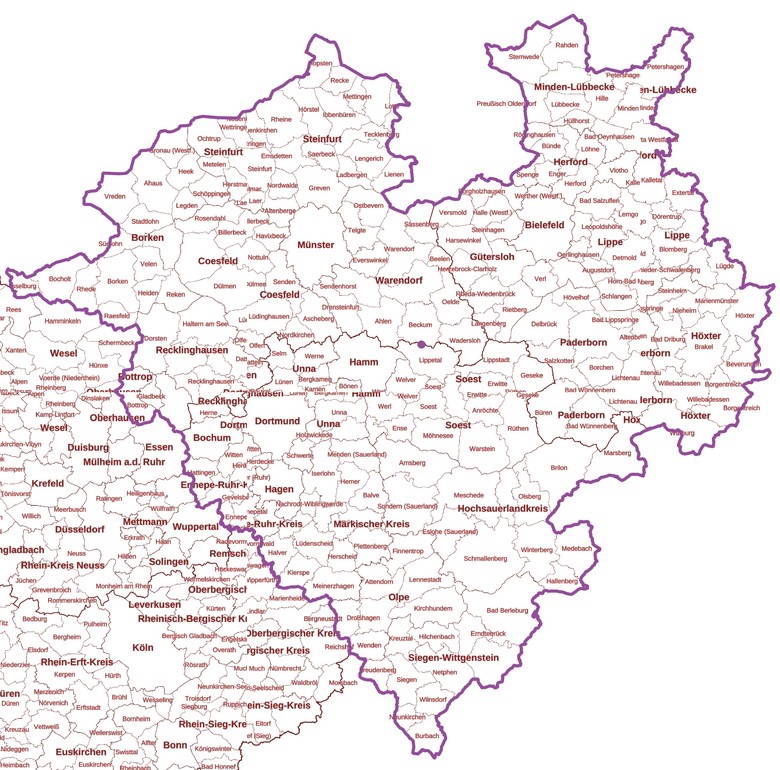 Schwerpunktberechnung Westfalens mit einem Geoinformationssystem