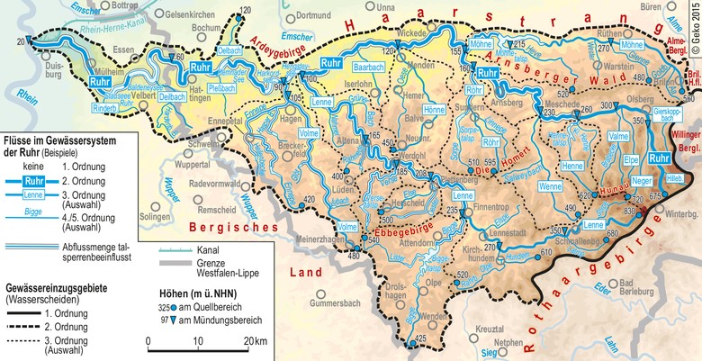 Die Ruhr und ihr Gewässereinzugsgebiet